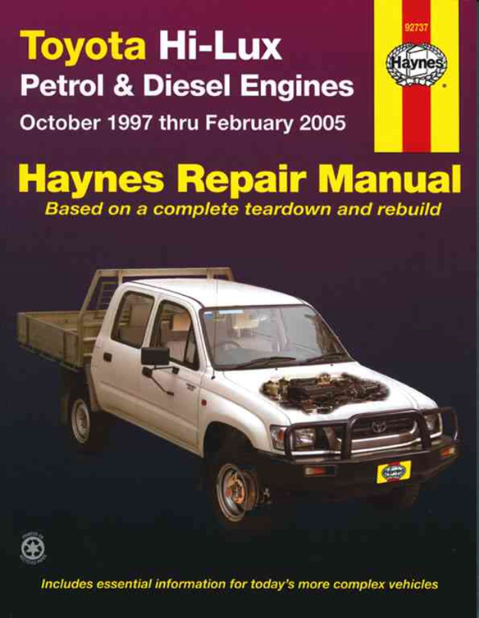 HAYNES WORKSHOP MANUAL Toyota Hi-Lux Petrol Diesel 1997-2005 Service ...